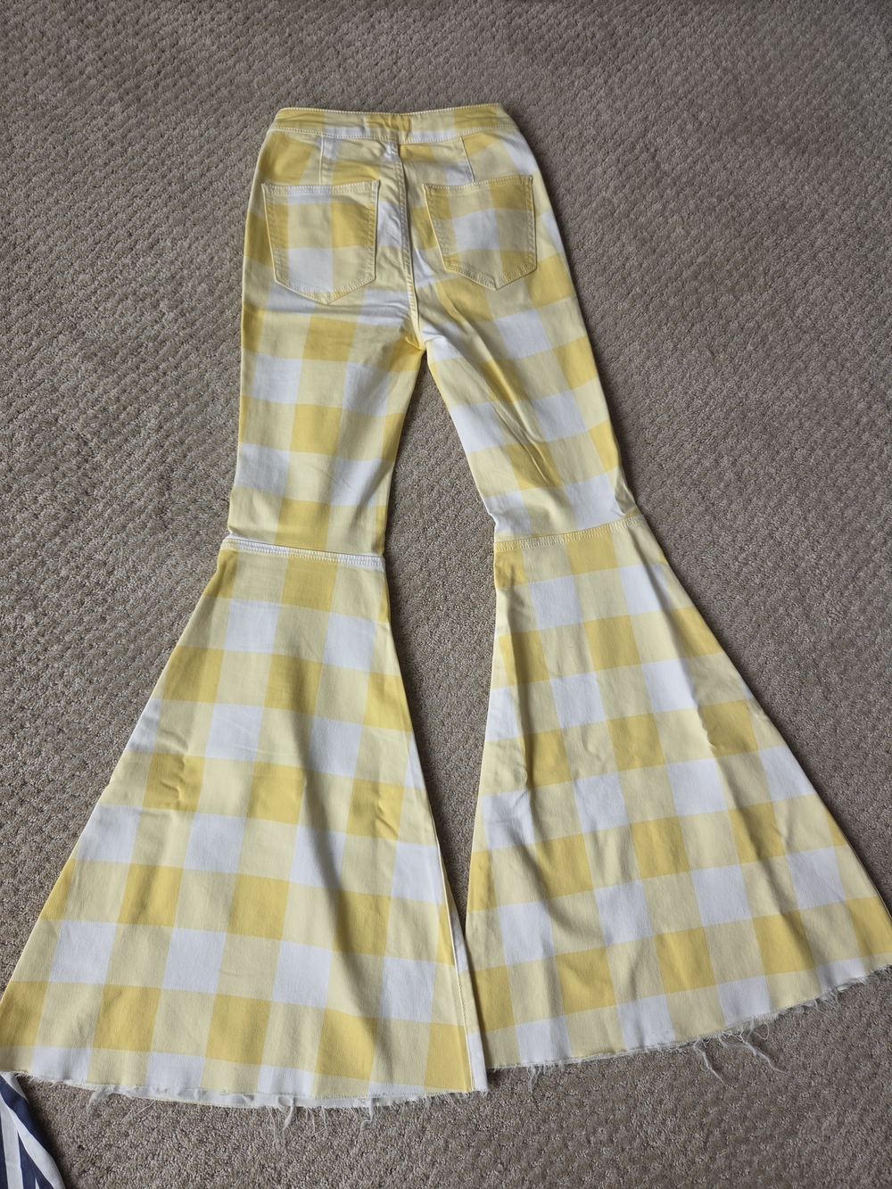We The Free Yellow and White Gingham Flare Jeans - Picture 5 of 5